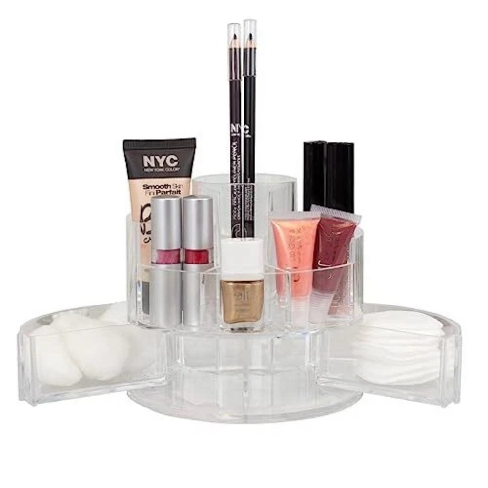 Home Basics Clear and Pink Makeup Organizer
